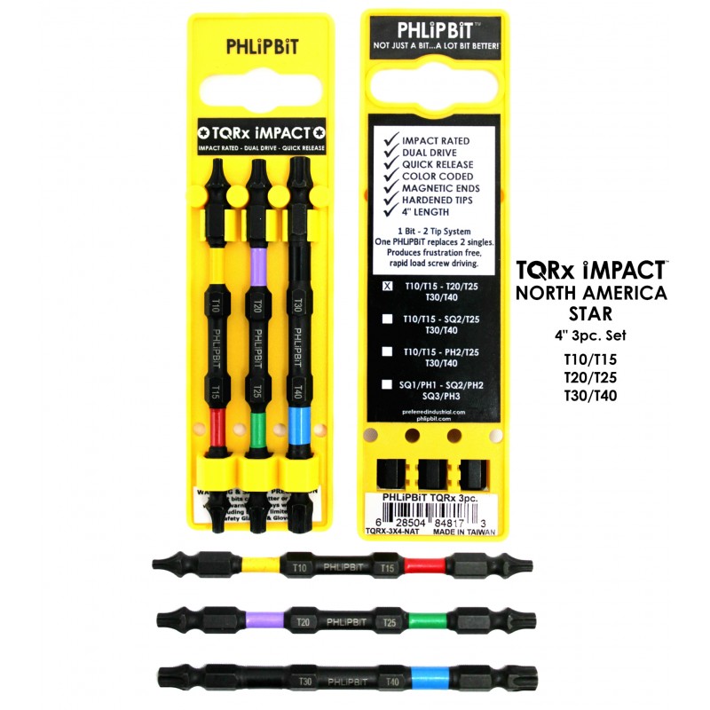 TQRx iMPACT ALL STAR Double Ended Impact Bit 3pc Set