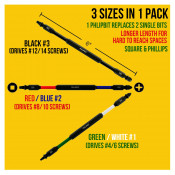Cheetah PHLiPBiT Double End Impact Drive Bit 4" (3pc Set)