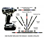 Cheetah PHLiPBiT Double End Impact Drive Bit 4" (3pc Set)